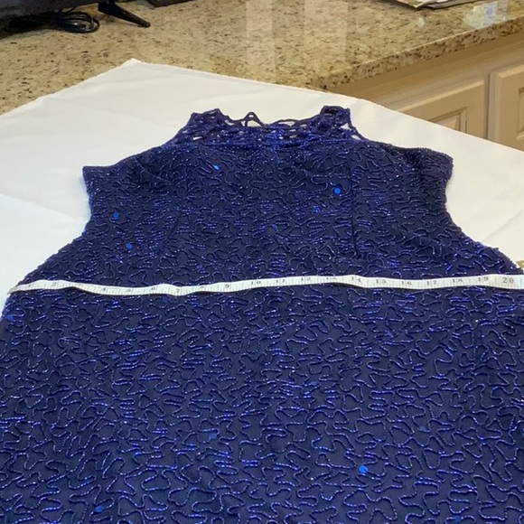 Scala blue beaded gown, size XXL - Picture 7 of 9